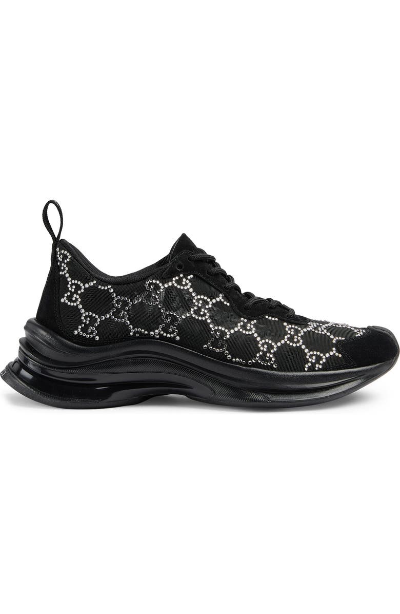 Gucci Run Crystal Mesh Sneaker, Alternate, color,