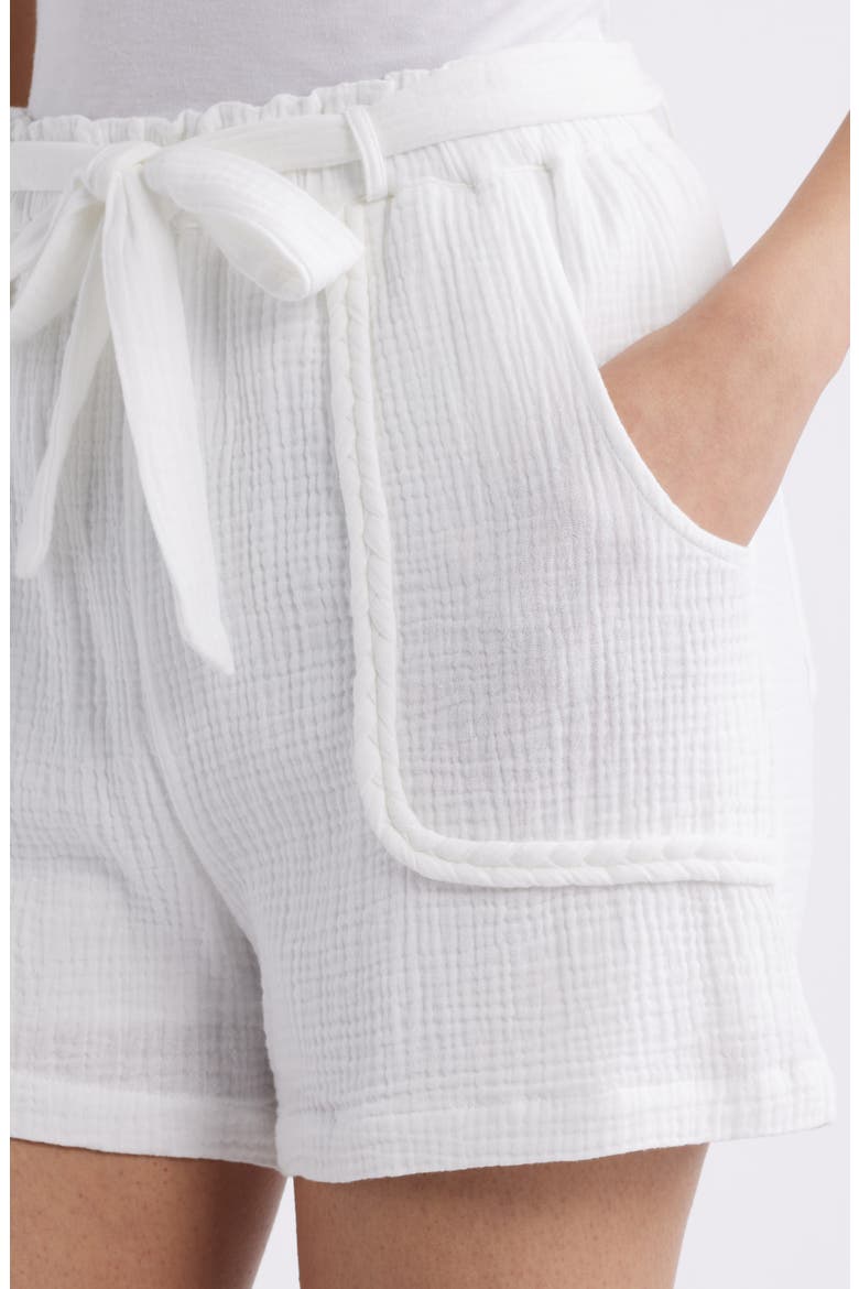 Woven Cotton Shorts, Alternate, color, WHITE