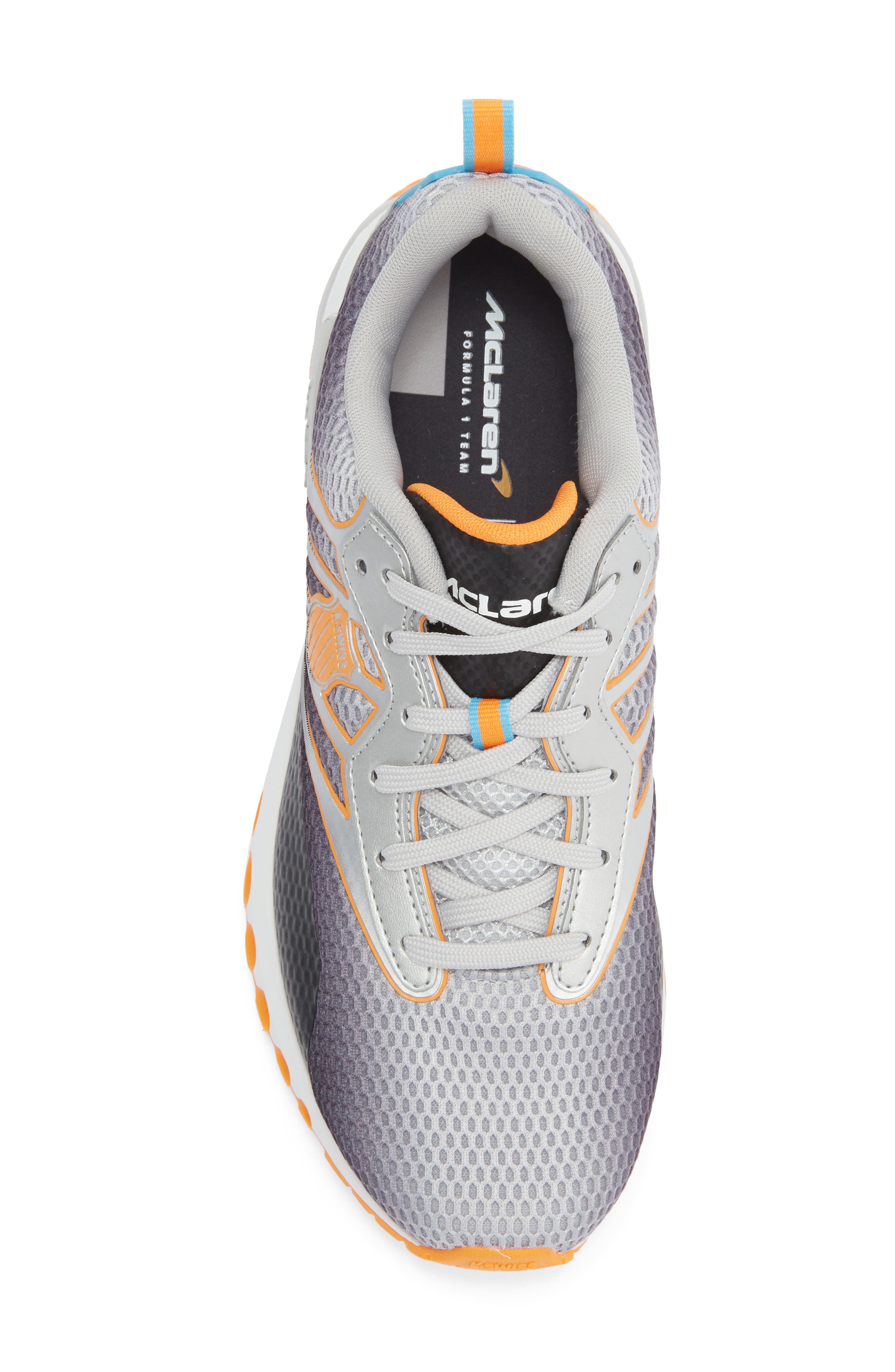 K-Swiss x McLaren Tubes Sport Sneaker, Alternate, color, Gray/ Black/ Papaya