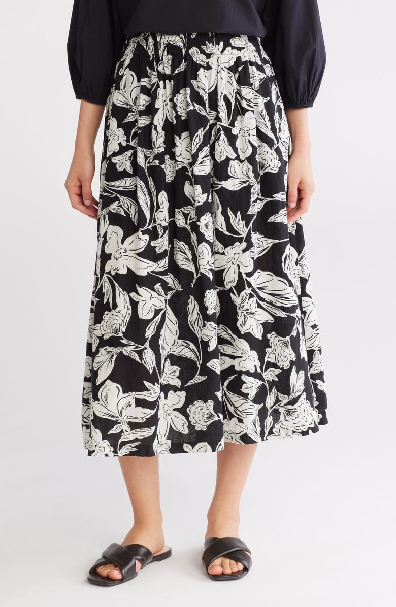 Caslon<sup>®</sup> Linen Blend Pull-On Skirt, Main, color, 