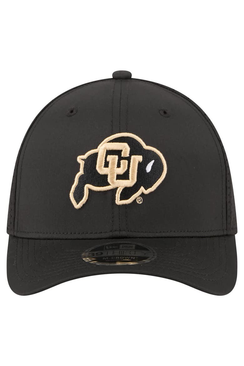 Men's New Era  Black Colorado Buffaloes 39THIRTY M-Crown Flex Fit Hat, Alternate, color, Black