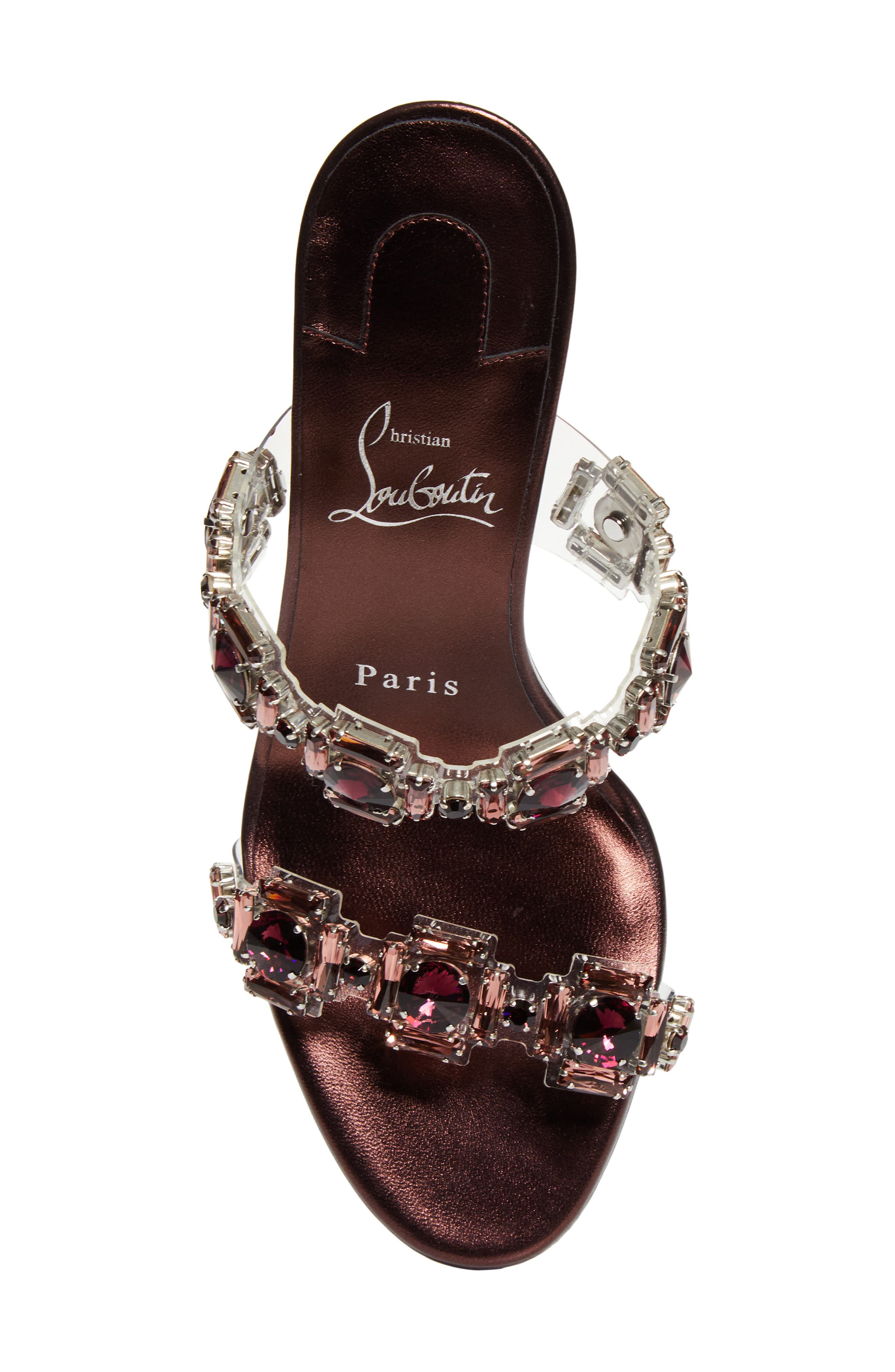 Christian Louboutin Just Jewel Crystal Embellished Stiletto Sandal, Alternate, color, Vers Palacy/ Lin Palacy