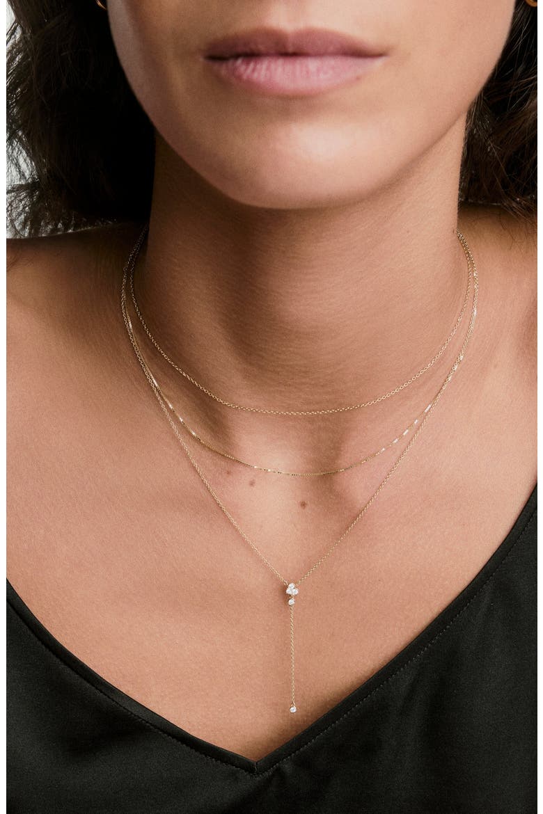 Celeste Lab Grown Diamond Lariat Necklace, Alternate, color, Yellow Gold