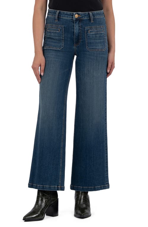 KUT from the Kloth Raw Hem Wide Leg Jeans in Adventure 
