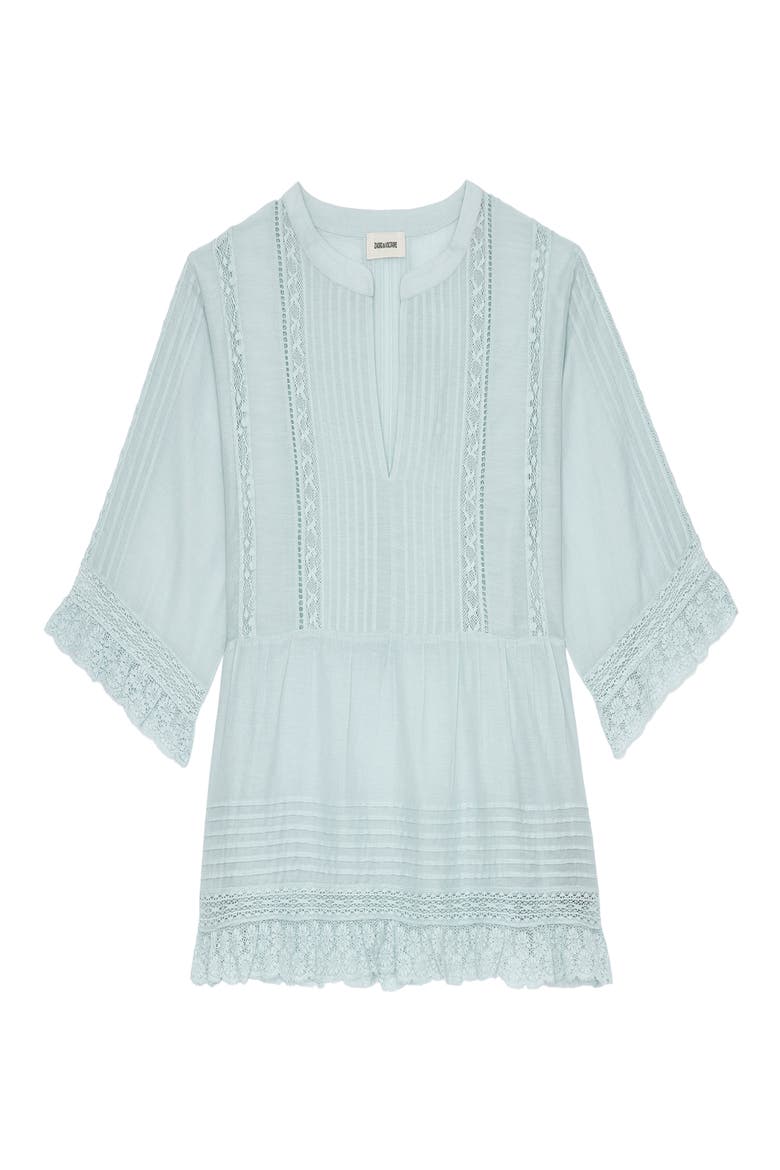 Tosea Cotton Blend Peplum Blouse, Alternate, color, CELADON