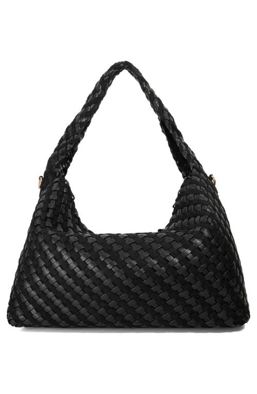 Dune London Deliberate L Woven Shoulder Bag In Black