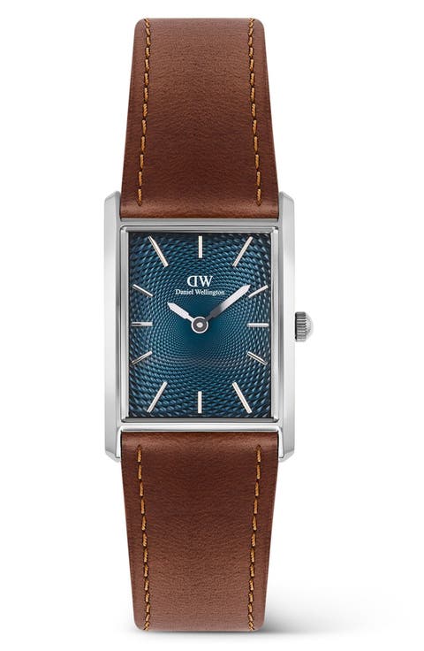 Bound Tank Leather Strap Watch, 24mm x 35mm