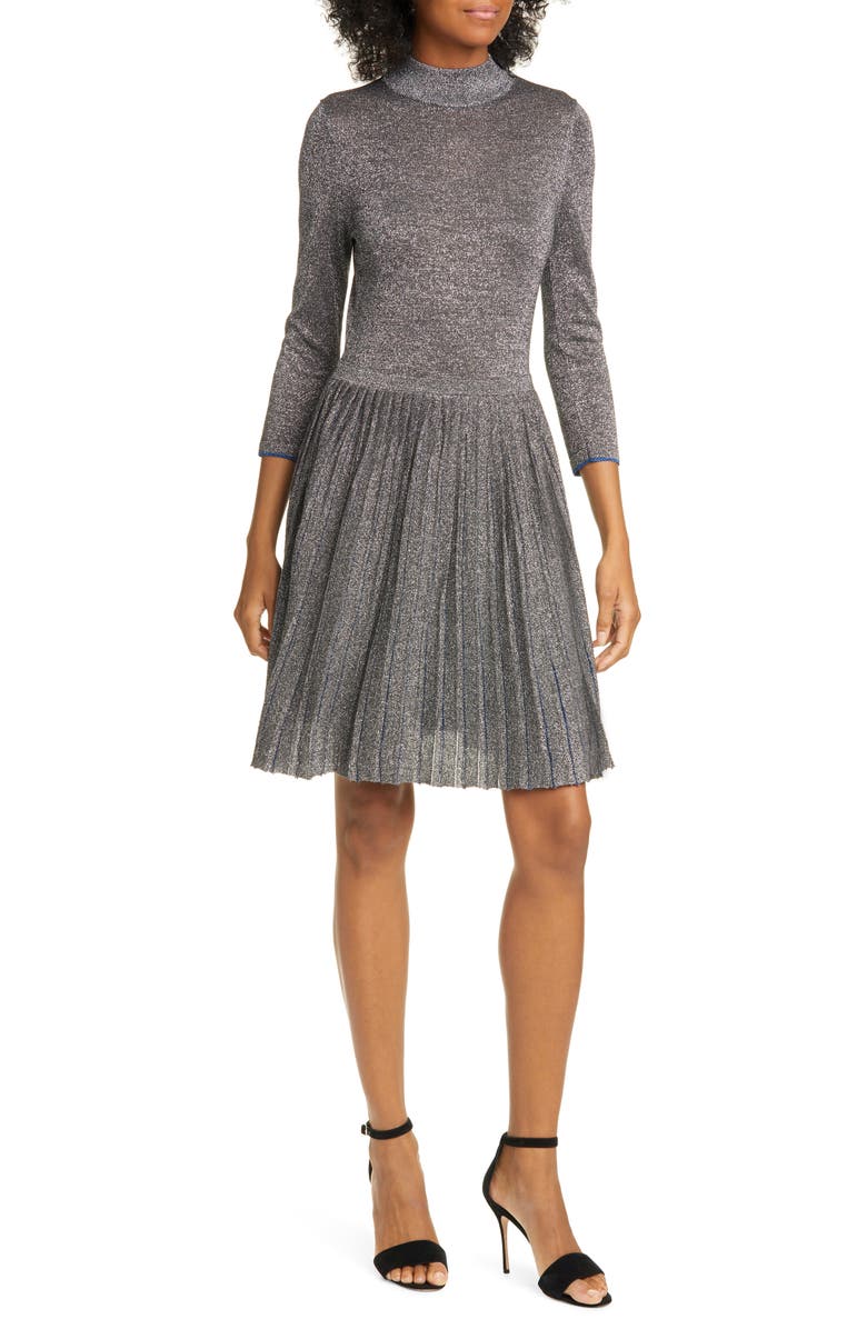 Ted Baker London Noaleen Metallic Pleated Dress, Main, color,