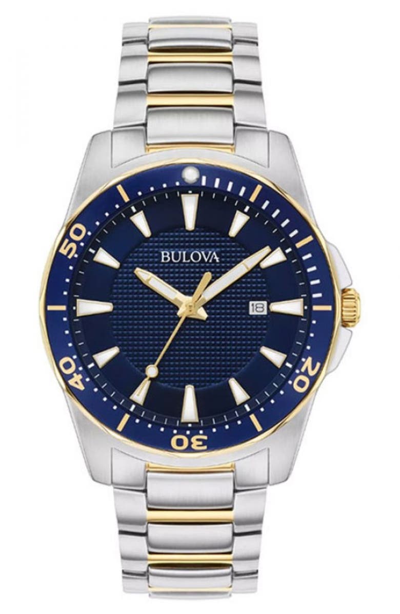 BULOVA Men's Two-Tone Quartz Bracelet Watch, 42mm, Alternate, color,