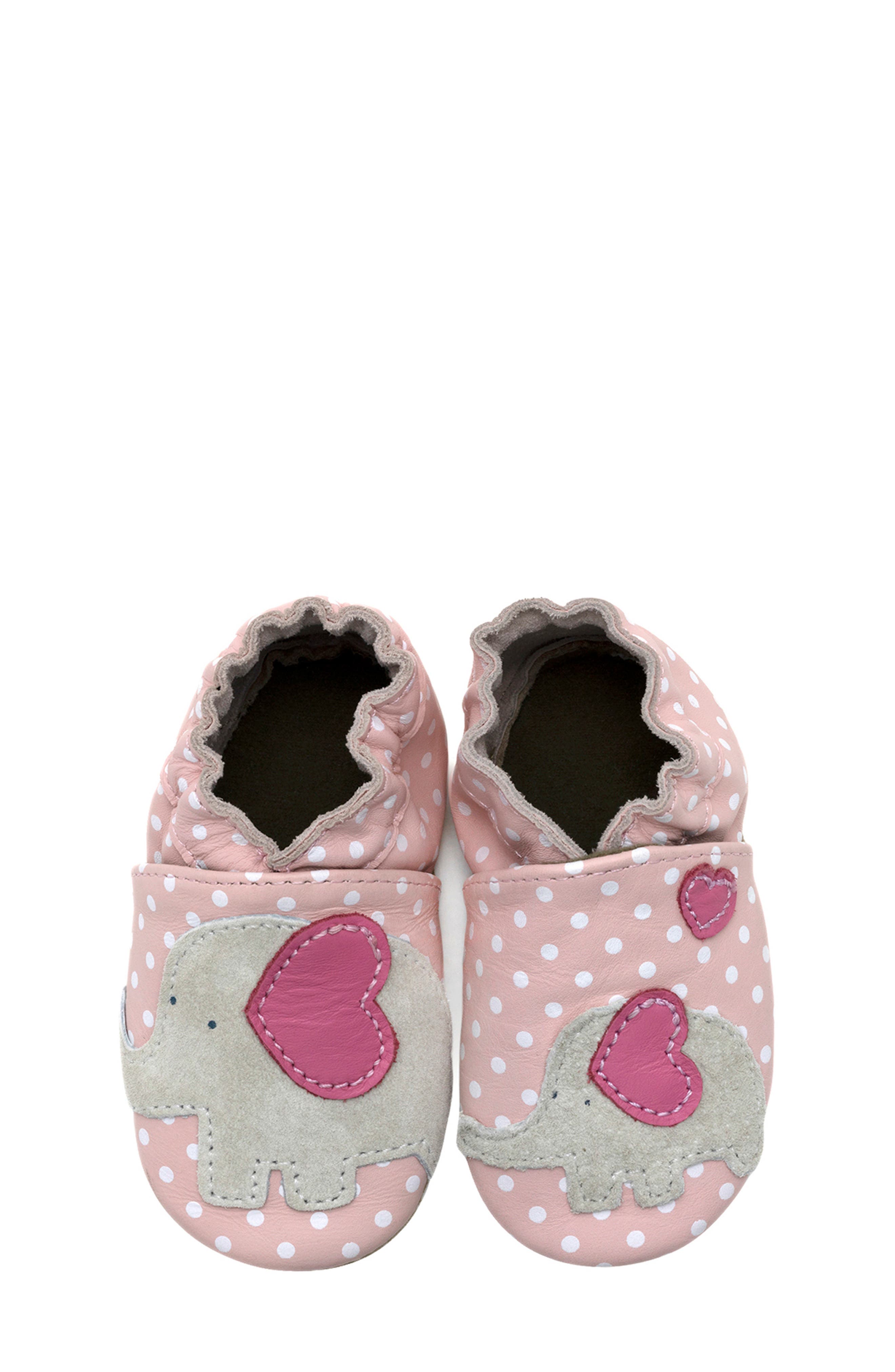 Robeez<sup>®</sup> Little Peanut Crib Shoe, Alternate, color, Pastel Pink