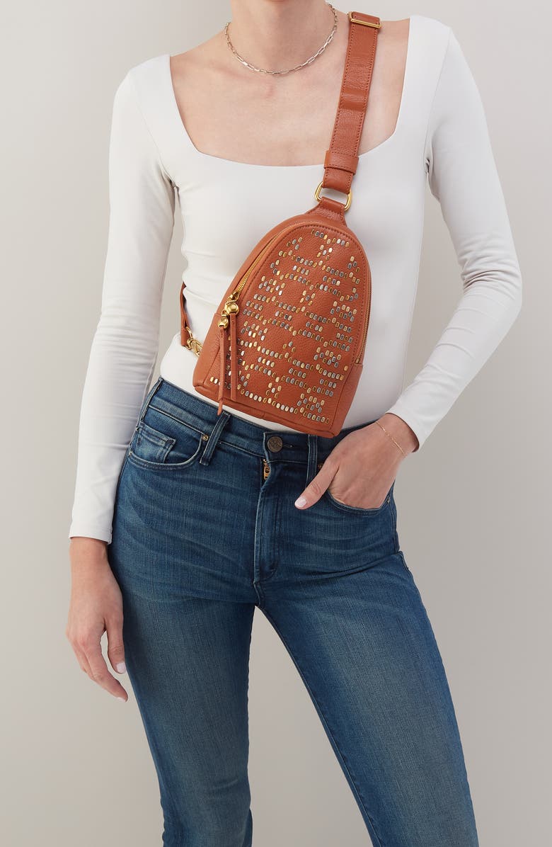 HOBO Fern Leather Sling Bag, Alternate, color, Warm Honey