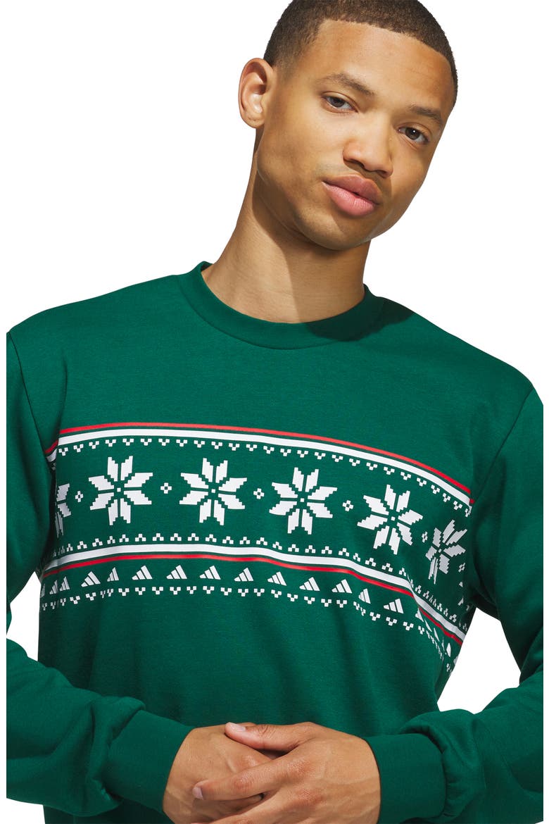 Holiday Graphic Sweatshirt, Alternate, color, COLLEGIATE GREEN