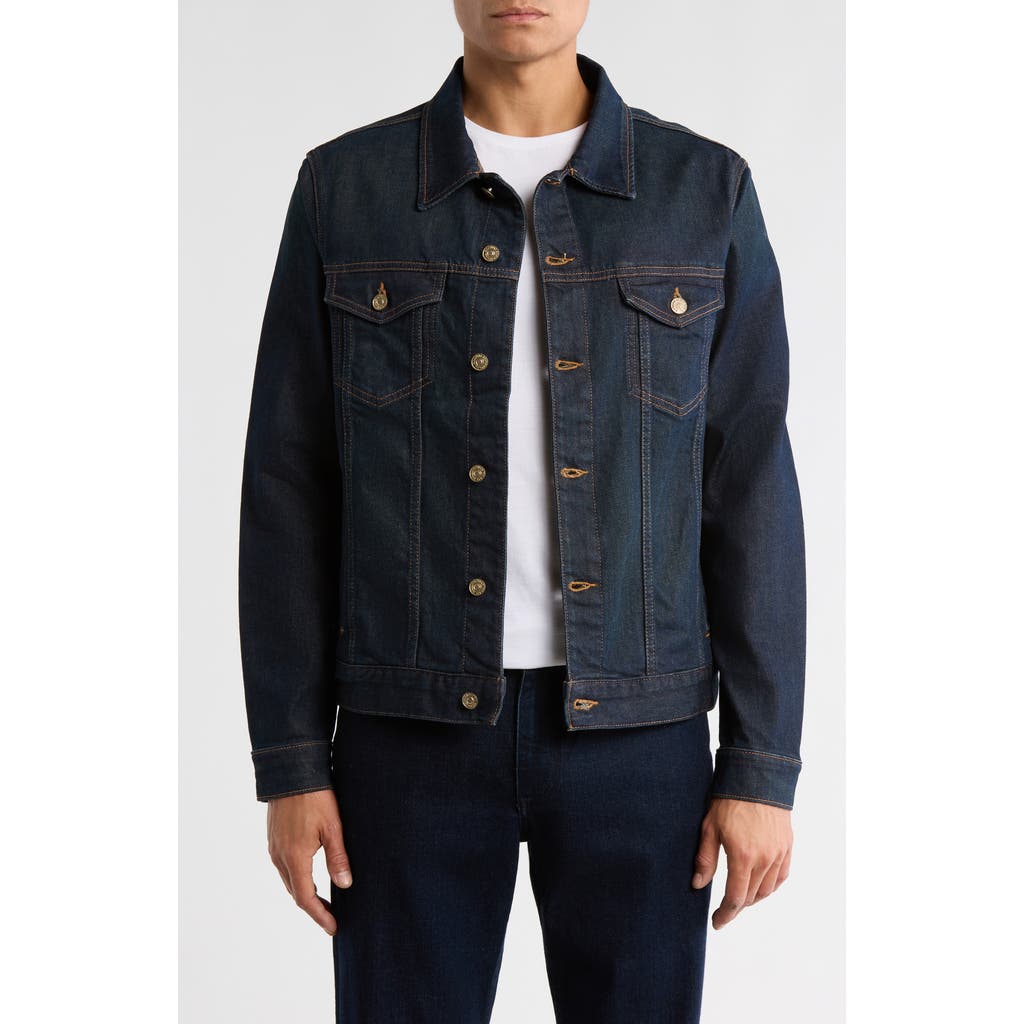 Seven Perfect Denim Trucker Jacket In Blue