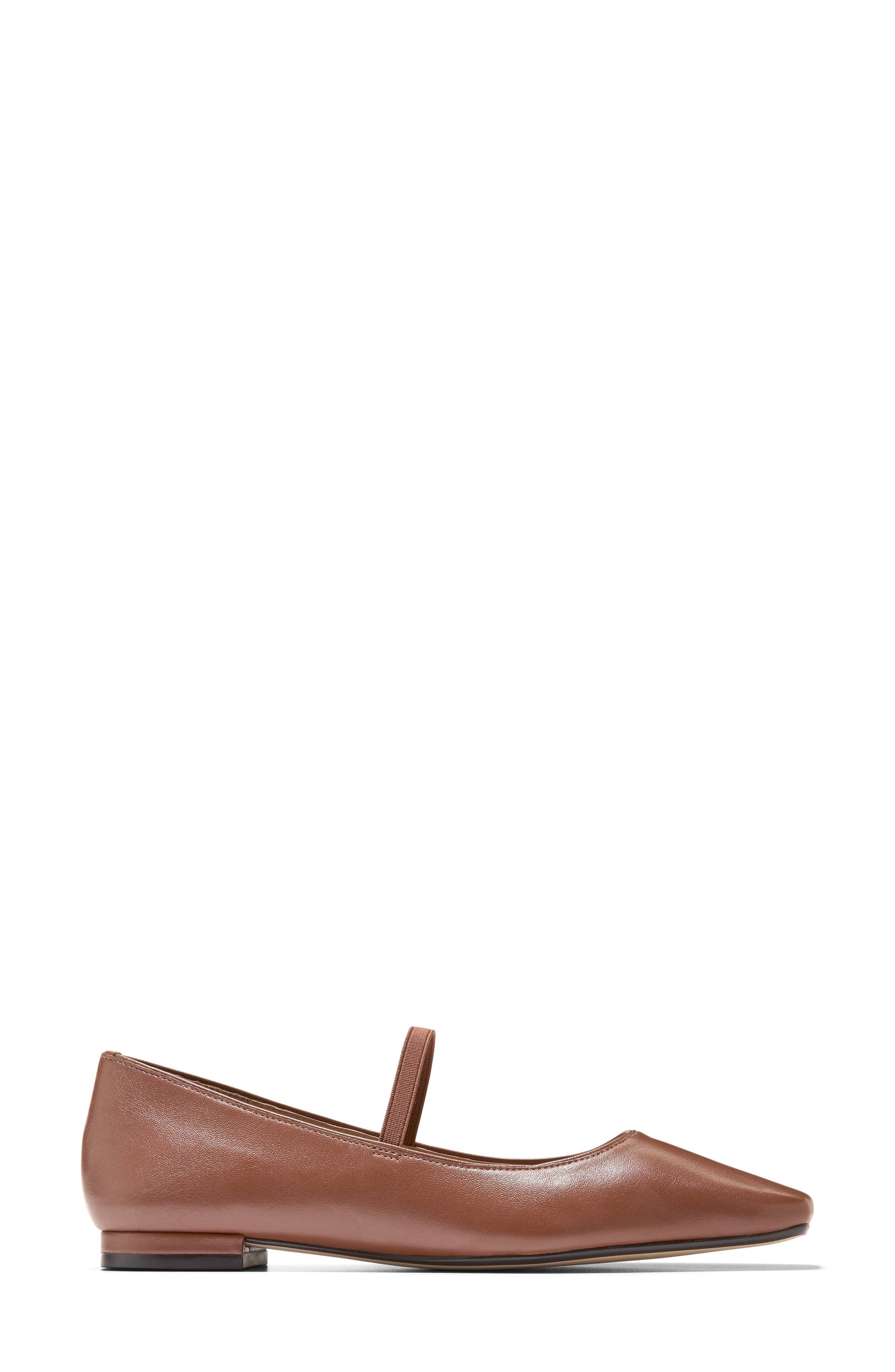 Bridget Mary Jane Flat, Alternate, color, DARK SEQUOIA LEATHER