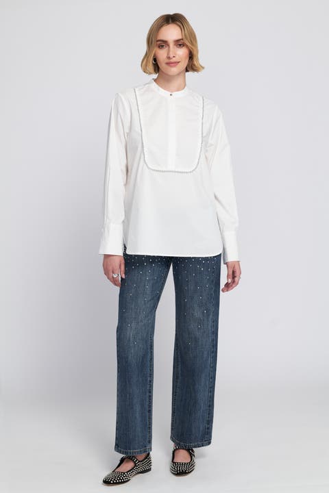 Beaded Shirt Blouse Top