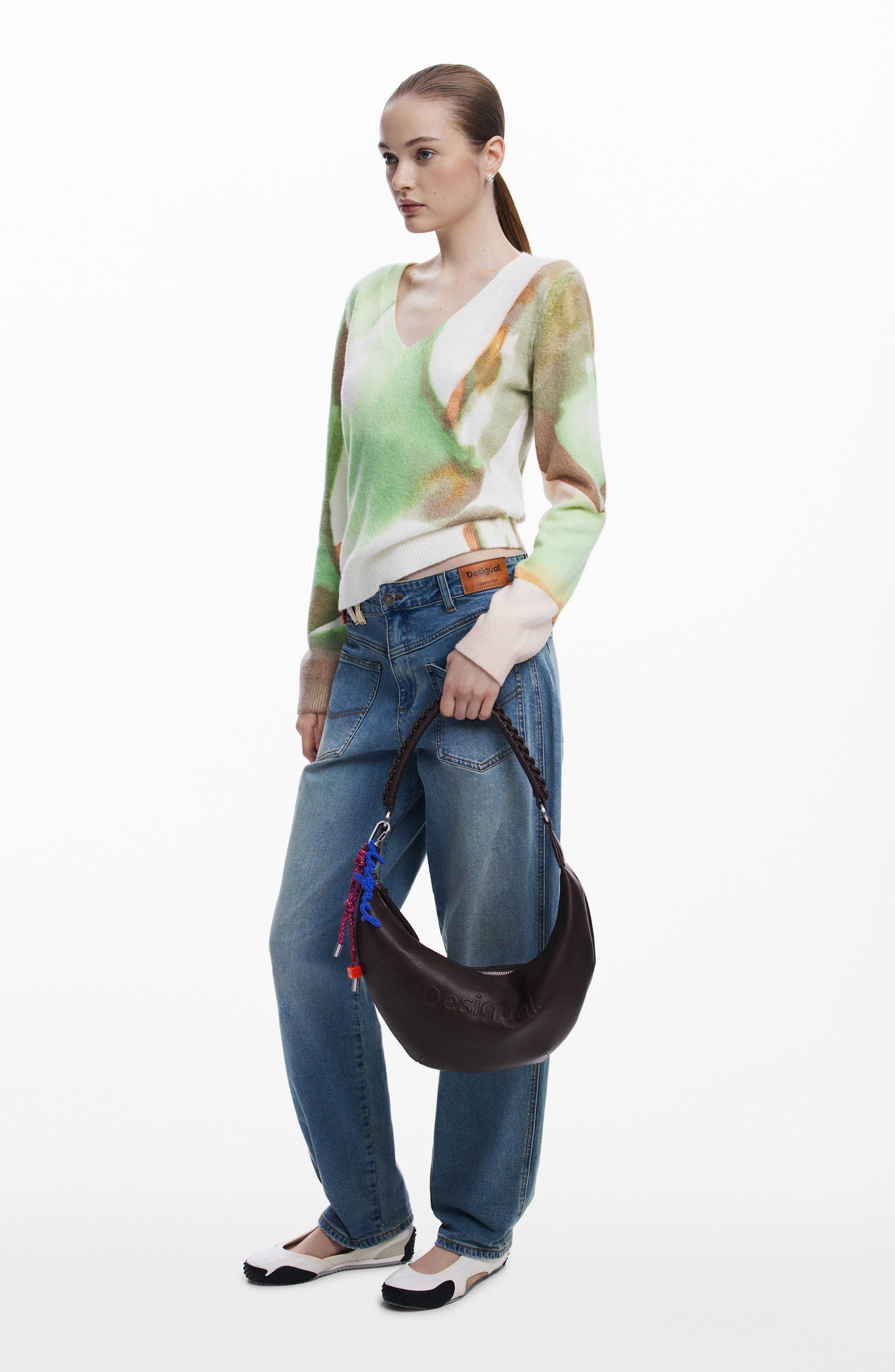 Desigual Faux Leather Shoulder Bag, Alternate, color, Dark Brown