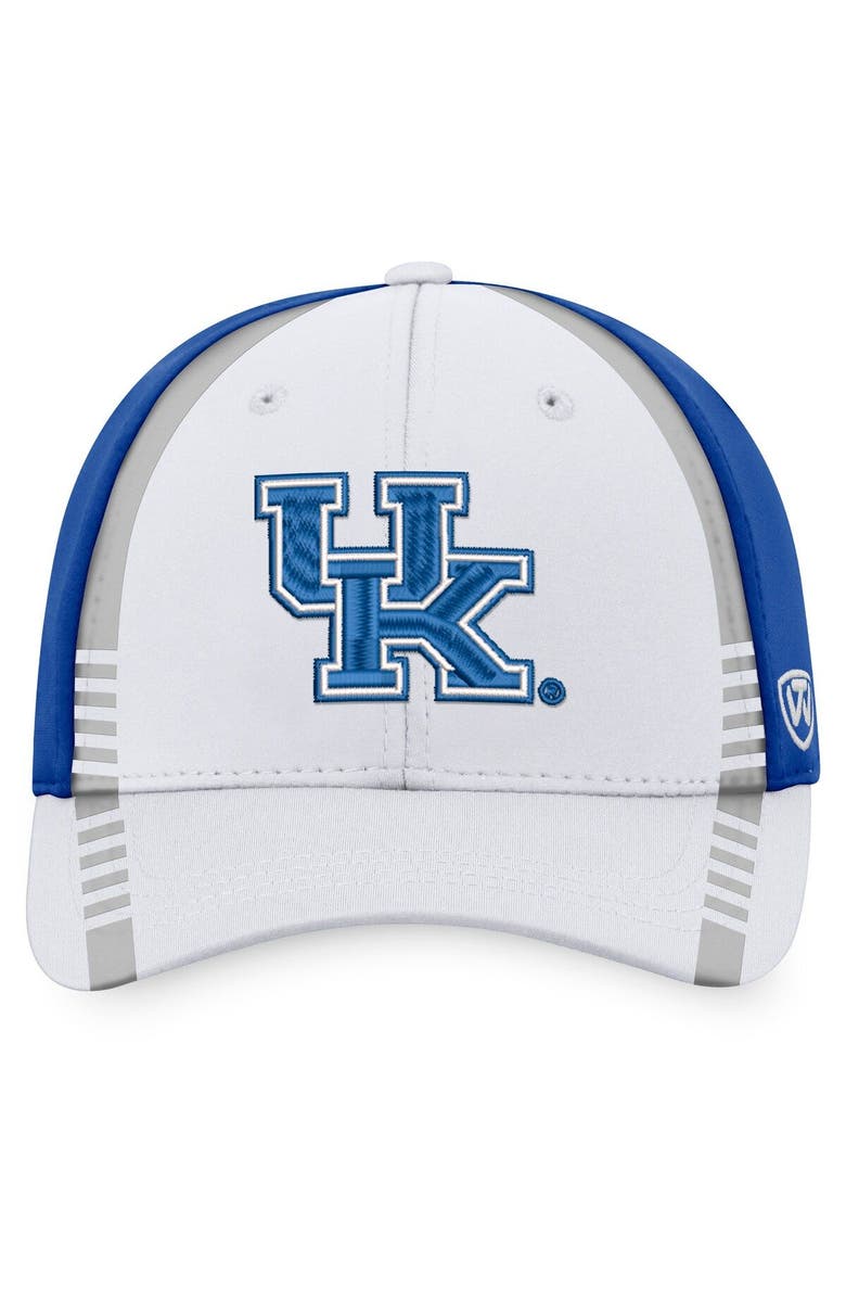 TOP OF THE WORLD Men's Top of the World White/Royal Kentucky Wildcats Iconic Flex Hat, Alternate, color,