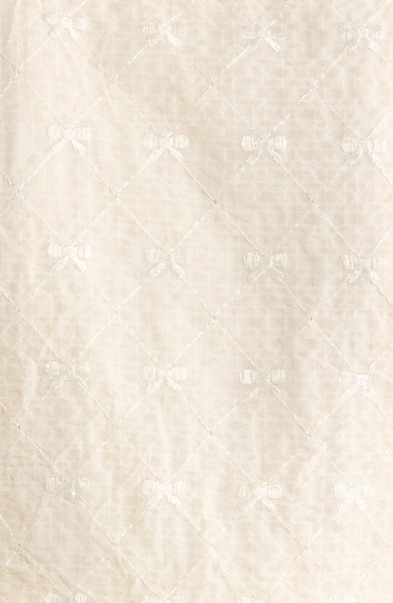 All in Favor Tie Front Puff Sleeve Peplum Top, Alternate, color, Cream Black