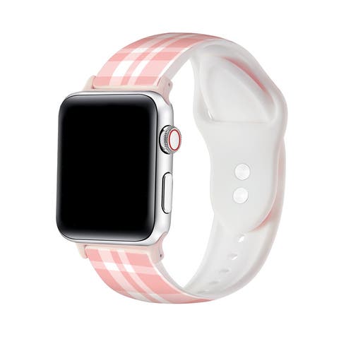 Blush Plaid Silicone Band for Apple Watch + Smartwatch