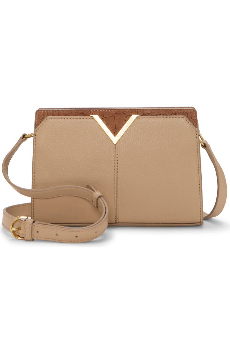 Vince Camuto Tasha Leather Crossbody Bag, Main, color, Medium Brown