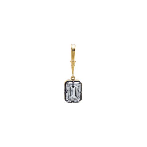 Lab Grown Diamond Emerald Encased Statement Charm 14K