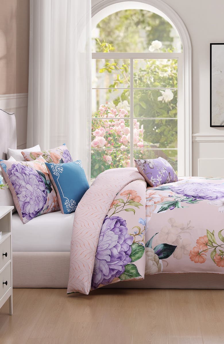 Bebejan Bright Bouquet Reversible Cotton Sateen Comforter Set, Alternate, color, 