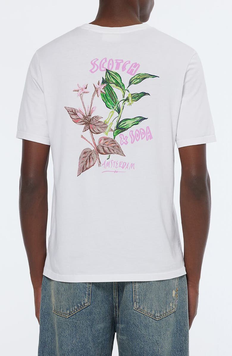 Scotch & Soda Botanical Graphic T-Shirt, Alternate, color, White