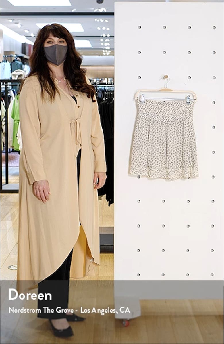 Addison Floral Print Smocked Miniskirt, sales video thumbnail