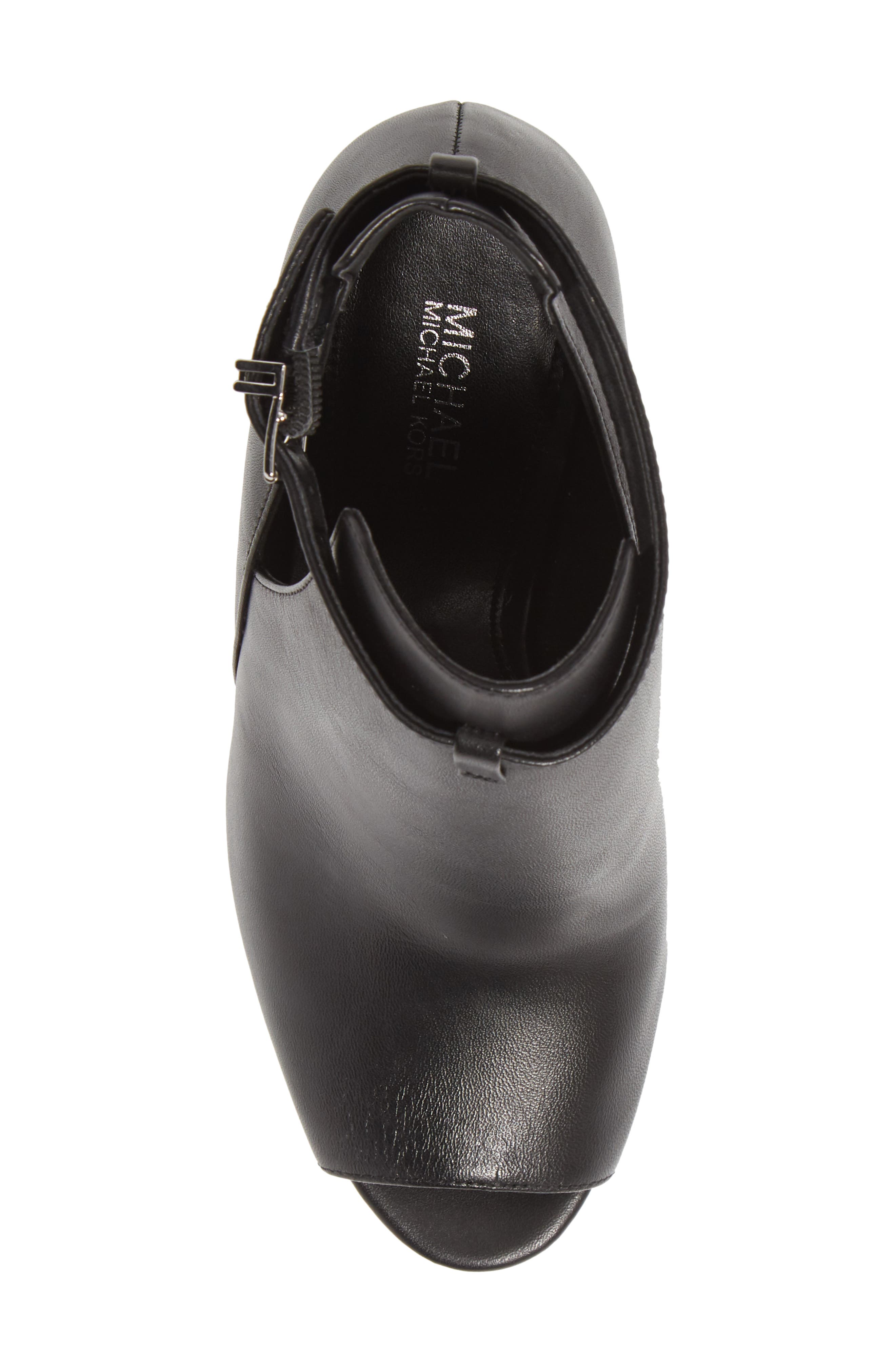 Lawson Open Toe Bootie, Alternate, color, BLACK LEATHER