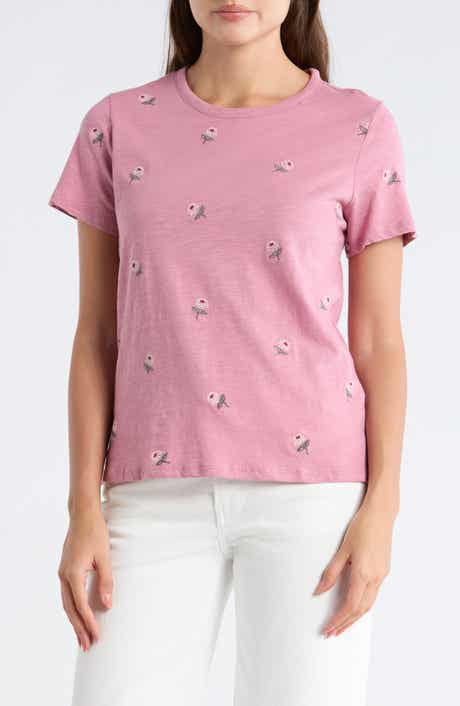 Lucky Brand Embroidered Cotton T-Shirt