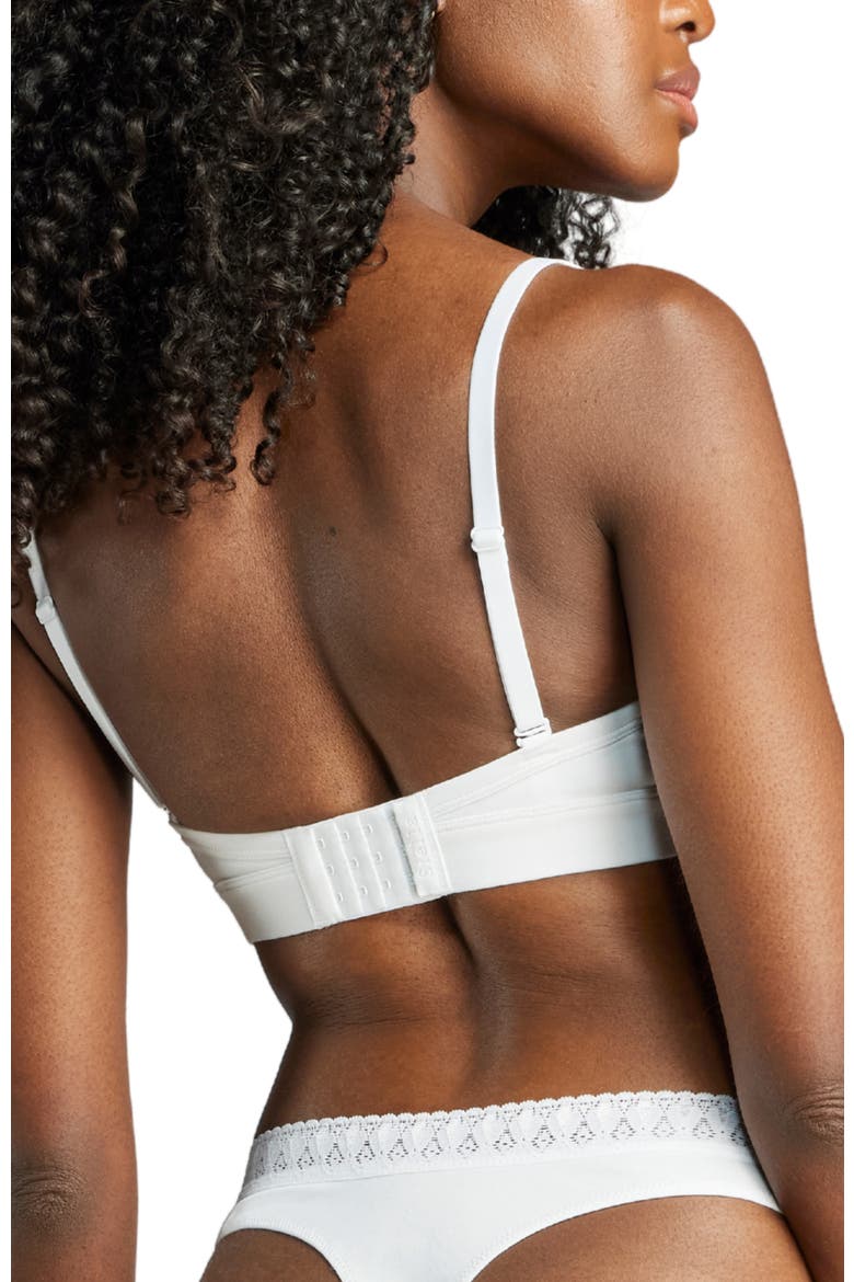 Organic Cotton Lace Balconette Bra, Alternate, color, White