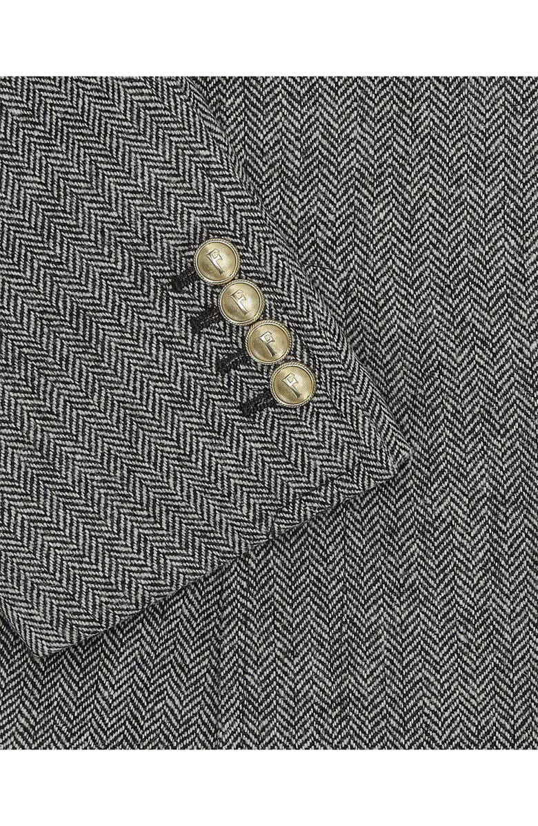 Fortela Travel Classic Herringbone Double Breasted Blazer, Alternate, color, Multicolor