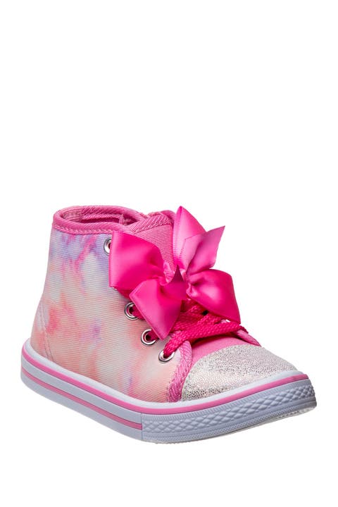 Tie Dye Bow High Top Sneaker (Toddler)