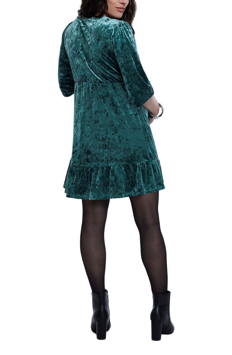 MOTHERHOOD MATERNITY V-Neck Ruffle Hem Babydoll Maternity Dress, Alternate, color, Rain Forest