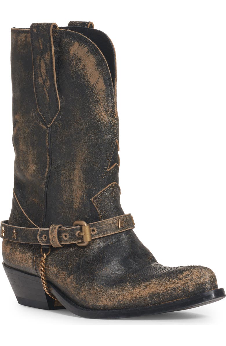 Golden Goose Wish Star Harness Short Western Boot, Main, color,