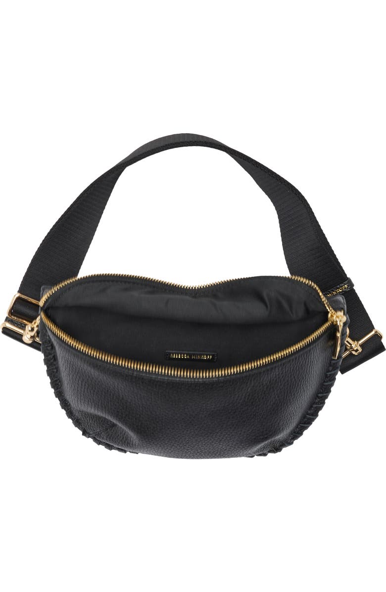 Rebecca Minkoff Darren Whipstitch Leather Belt Bag, Alternate, color, Black