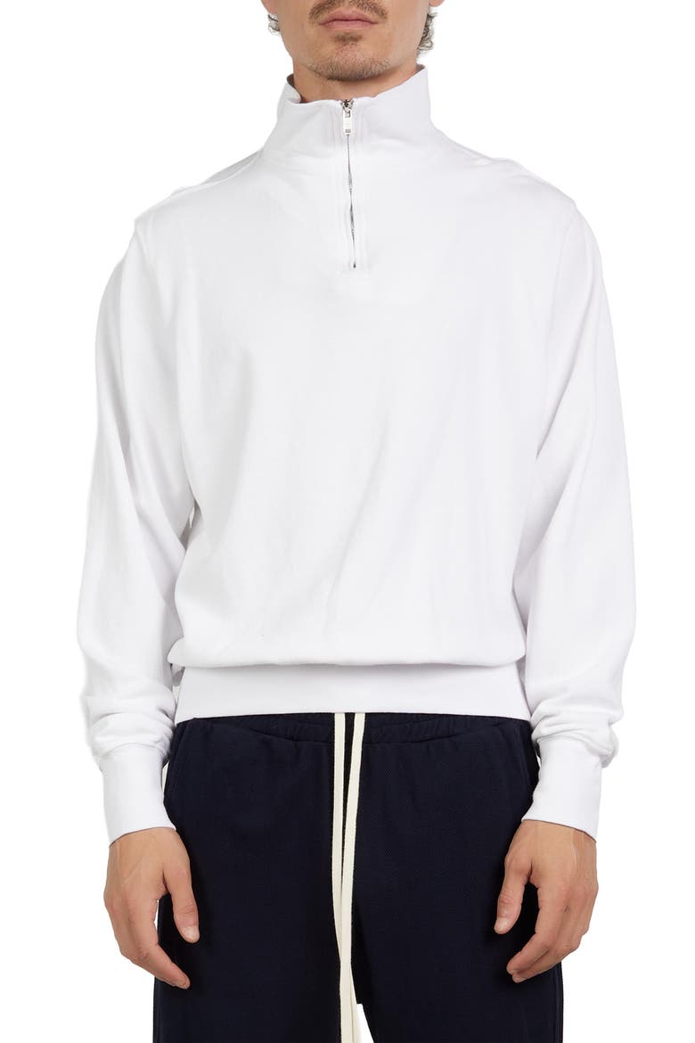 Pique Banded Half Zip Yacht Pullover, Main, color, White