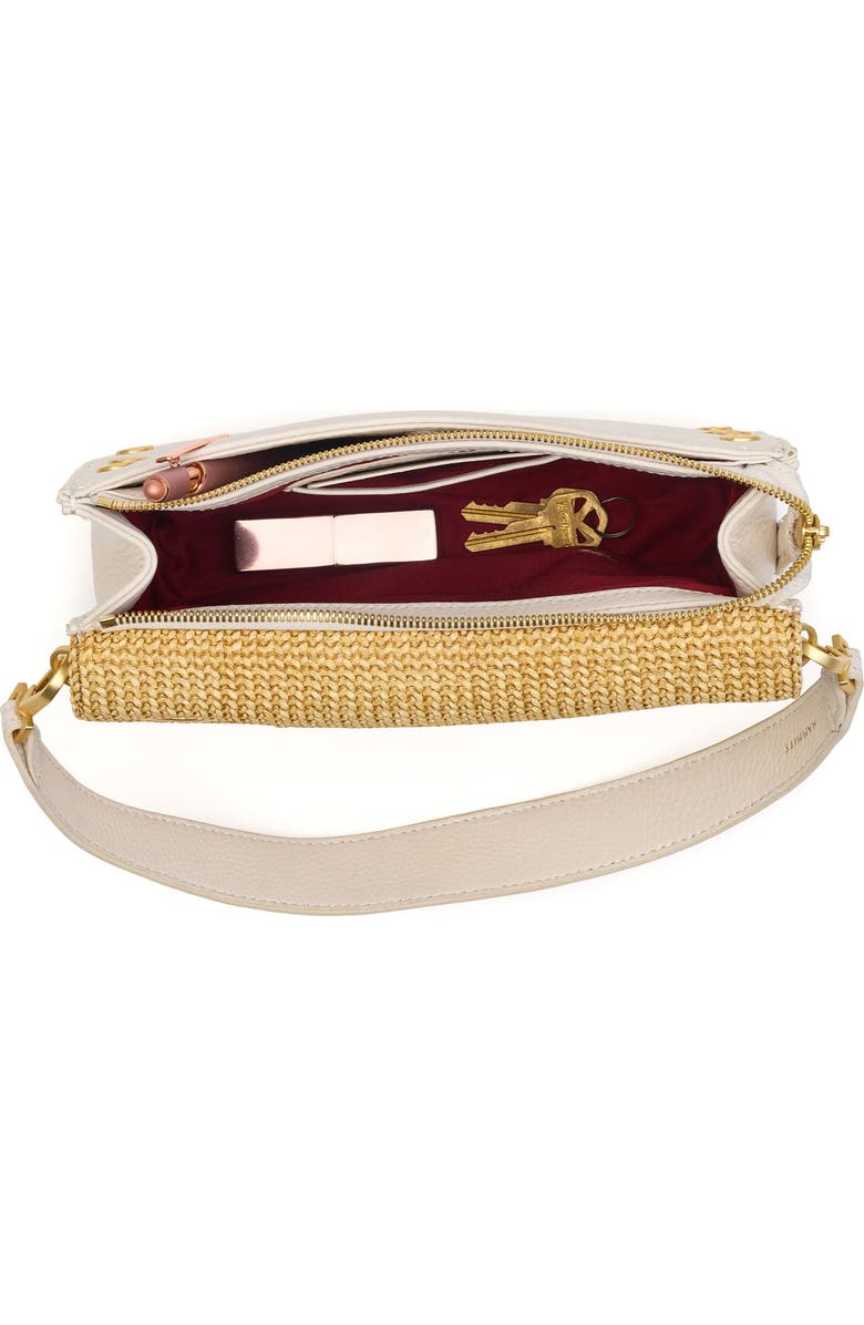 HAMMITT Small Montana Clutch, Alternate, color, Calla Lily White Raffia/ Gold