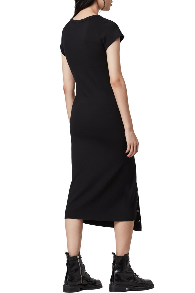 Hatti Midi T-Shirt Dress, Alternate, color, BLACK