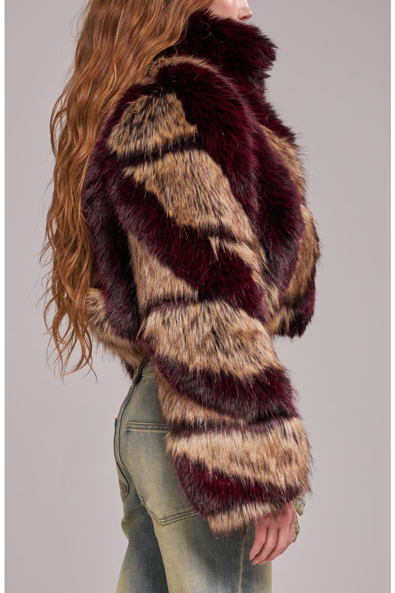 Padme Faux Fur Jacket, Alternate, color, BROWN
