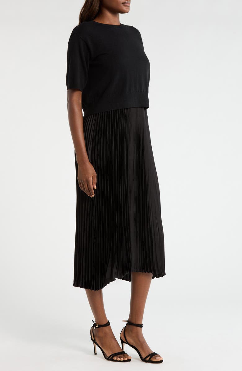 CeCe Sweater & Pleated Skirt Two-Piece Set, Alternate, color, Rich Black
