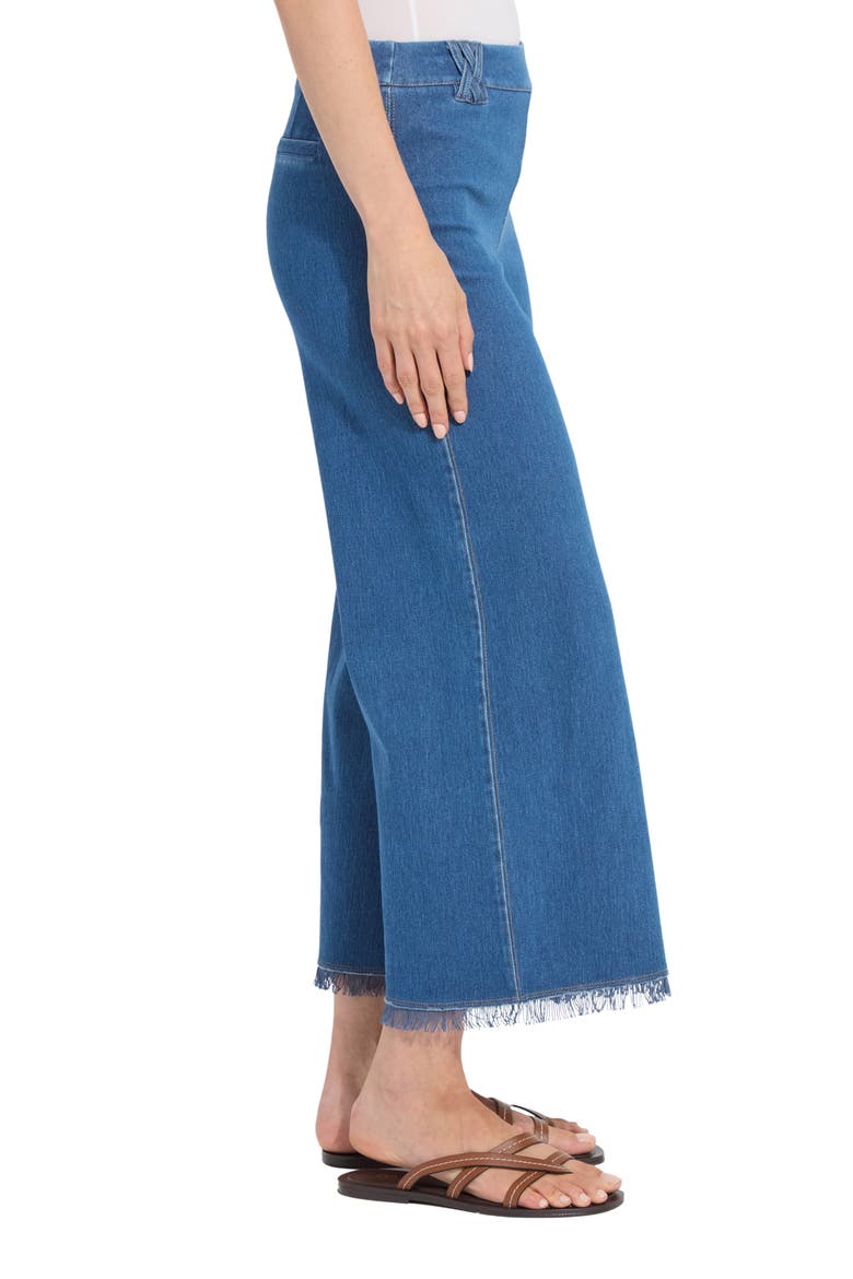 Liloh High Waist Ankle Wide Leg Denim Pants, Alternate, color, MID WASH