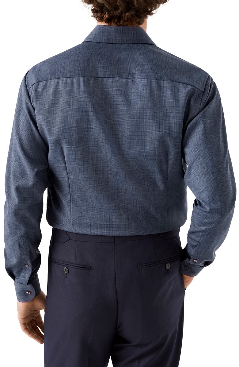 Eton Slim Fit Glen Plaid Wool Dress Shirt, Alternate, color, 