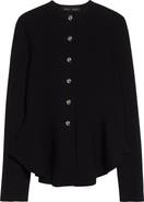 Proenza Schouler Dasha Compact Stitch Peplum Sweater Jacket