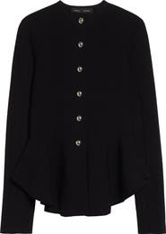 Proenza Schouler Dasha Compact Stitch Peplum Sweater Jacket