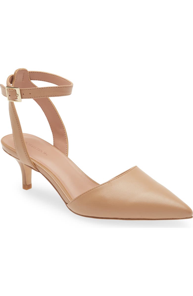 Nordstrom Pearla Kitten Heel Ankle Strap Pump, Main, color, Tan