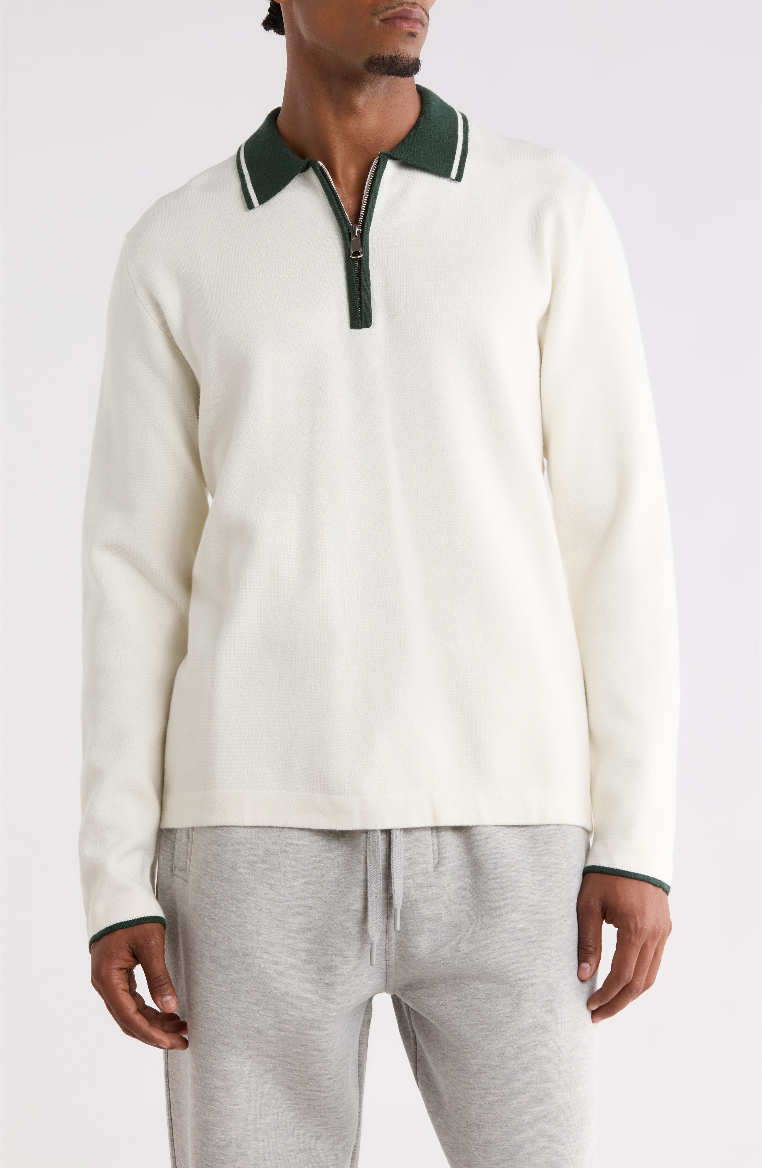 Tipped Quarter Zip Sweater