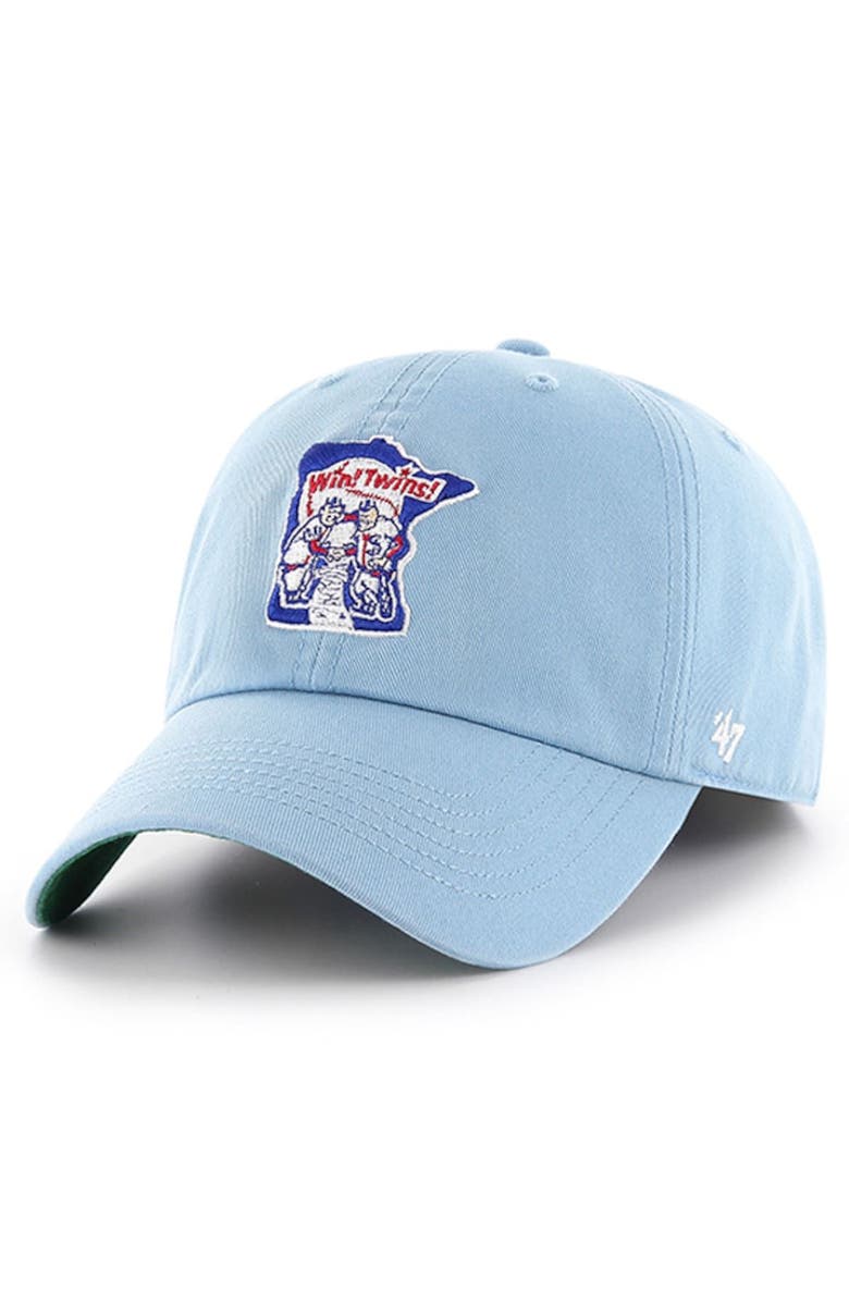 '47 Men's '47 Light Blue Minnesota Twins Cooperstown Collection Franchise Logo Fitted Hat, Main, color, 