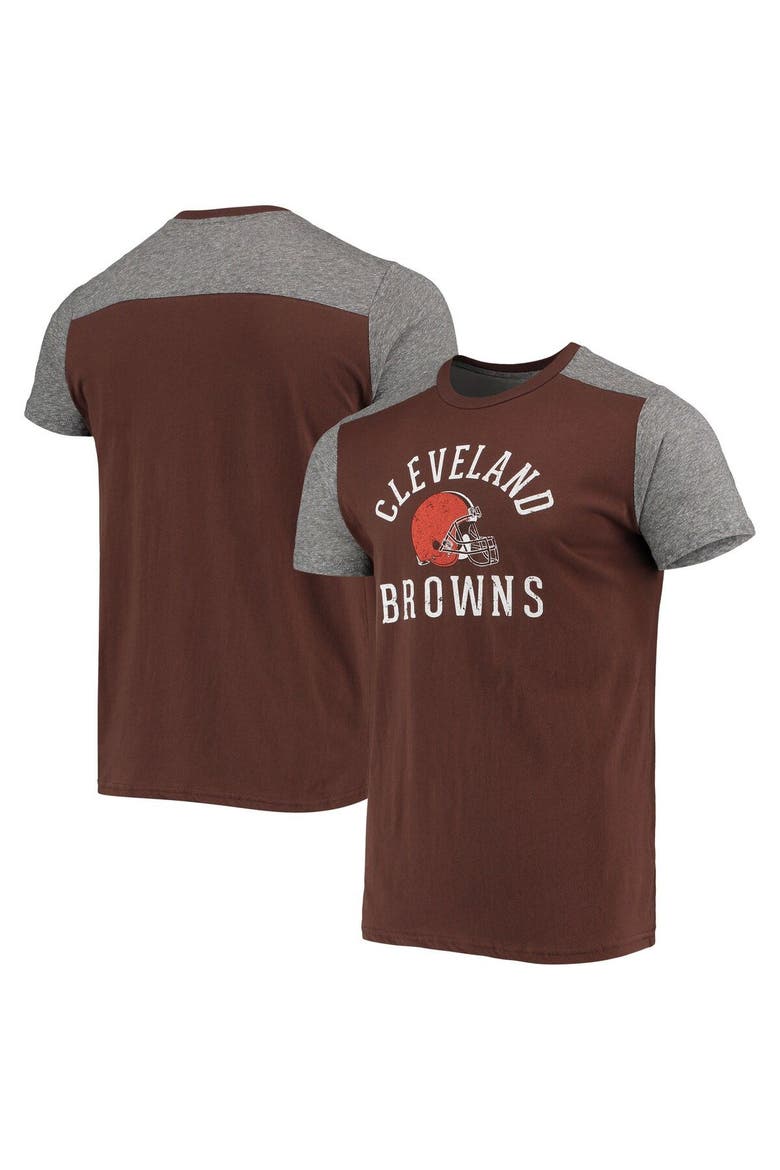 Men's Majestic Threads Brown/Gray Cleveland Browns Field Goal Slub T-Shirt, Main, color, Brown