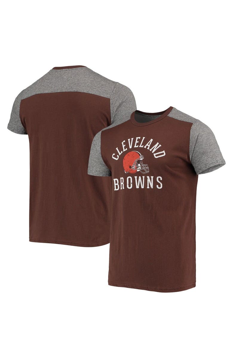 Majestic Threads Men's Majestic Threads Brown/Gray Cleveland Browns Field Goal Slub T-Shirt, Main, color, Brown